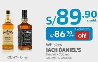 Makro Whiskey jack daniel's unidad x 750 ml. oferta
