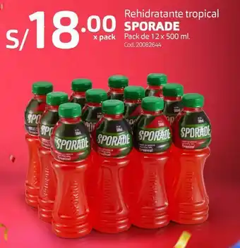 Makro Rehidratante tropical sporade pack de 12 x 500 ml. oferta