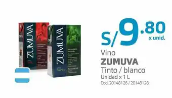 Makro Vino zumuva tinto / blanco unidad x 1 l oferta