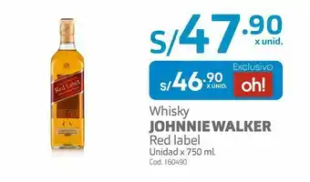Makro Whisky johnnie walker red label unidad x 750 ml oferta
