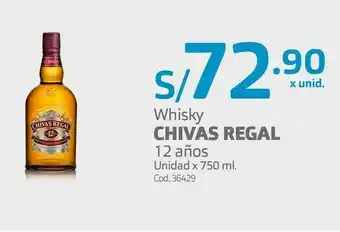 Makro Whisky chivas regal 12 años unidad x 750 ml. oferta