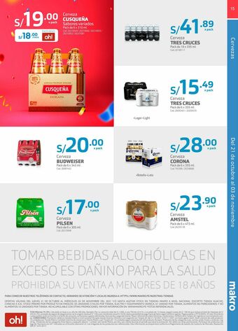 Makro Cerveza cusqueña oferta