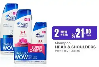 Makro Shampoo HEAD & SHOULDERS 2 Packs x 180 + 375ml oferta