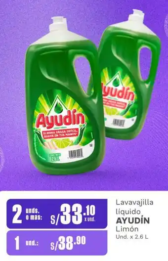 Makro Lavavajilla líquido AYUDÍN Limón 2 Unds x 2.6L oferta