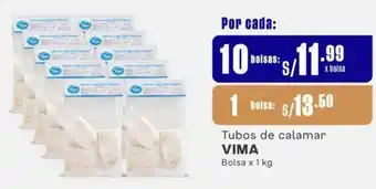 Makro Tubos de calamar VIMA 10 Bolsas x 1 kg oferta