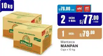 Makro Manteca MANPAN 2 Cajas x 10kg oferta