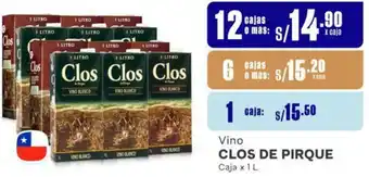 Makro Vino CLOS DE PIRQUE 12 Cajas x 1L oferta