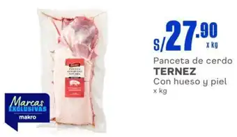 Makro Panceta de cerdo TERNEZ Con hueso y piel x kg oferta