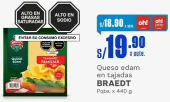 Makro Queso edam en tajadas BRAEDT Pqte. x 440g oferta