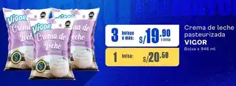 Makro Crema de leche pasteurizada VIGOR 3 Bolsas x 946ml oferta