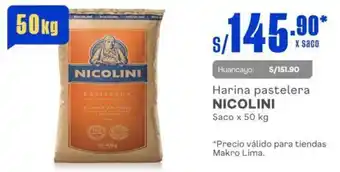 Makro Harina pastelera NICOLINI Saco x 50kg oferta