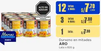 Makro Durazno en mitades ARO 12 Latas x 820g oferta