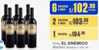 Makro Vino EL ENEMIGO Malbec 6 Botellas x 750ml oferta