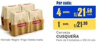 Makro Cerveza CUSQUEÑA 4 Packs de 6 botellas x 310ml oferta