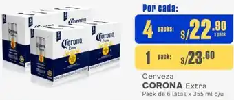 Makro Cerveza CORONA Extra 4 Packs de 6 latas x 355ml oferta