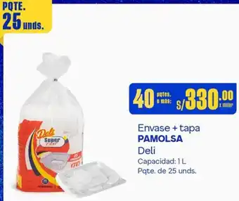 Makro Envase + tapa PAMOLSA Deli 40 pqtes 1L oferta