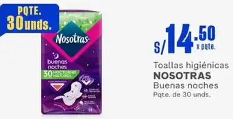 Makro Toallas higiénicas NOSOTRAS Buenas noches Pqte. de 30 unds. oferta