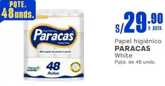 Makro Papel higiénico PARACAS White Pqte. de 48 unds oferta