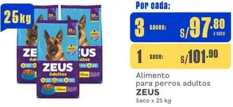 Makro Alimento para perros adultos ZEUS 3 Sacos x 25kg oferta