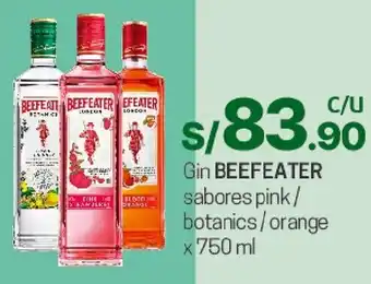 Tottus Gin BEEFEATER sabores pink/ botanics/orange x 750ml oferta