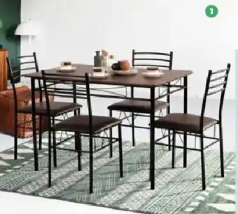 Tottus Juego de comedor hester con 4 sillas 110X70X76cm oferta