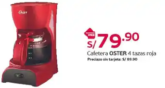 Tottus Cafetera OSTER 4 tazas roja oferta