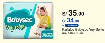 Metro Pañales Babysec Voy Solito XG/XXG x 18 uds. oferta