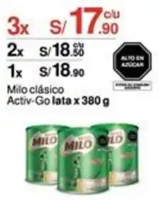Metro Milo clásico Activ-Go lata 3 x 380g oferta