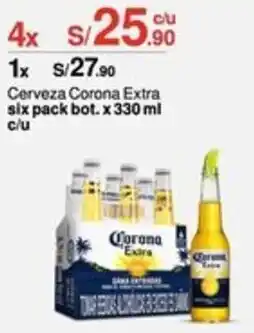 Metro Cerveza Corona Extra six pack bot. 4 x 330ml oferta