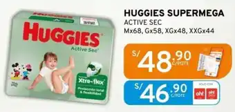 Mifarma HUGGIES SUPERMEGA ACTIVE SEC Mx68, Gx58, XGx48, XXGX44 oferta