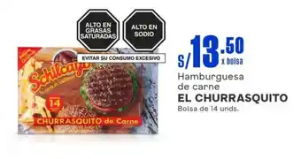 Makro Hamburguesa de carne EL CHURRASQUITO Bolsa de 14 unds. oferta