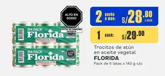 Makro Trocitos de atún en aceite vegetal FLORIDA Pack de 6 latas x 140 g c/u oferta