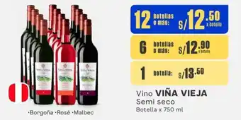 Makro Vino VIÑA VIEJA Semi seco Botella x 750 ml oferta