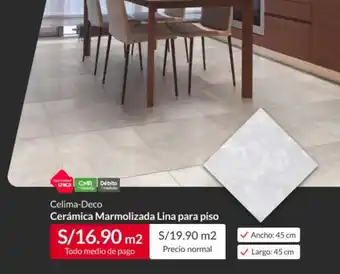 Sodimac Celima-Deco Cerámica Marmolizada Lina para piso oferta