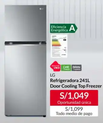 Sodimac LG Refrigeradora 241L Door Cooling Top Freezer oferta