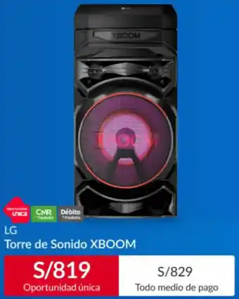 Sodimac LG Torre de Sonido XBOOM oferta