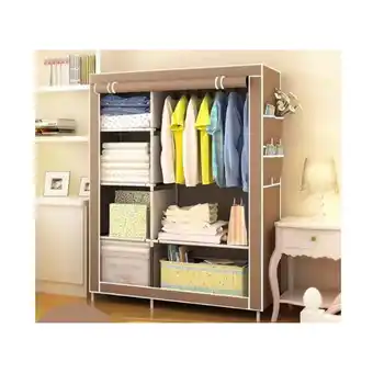 Tiendas EFE Ropero clóset organizador gretail 2 cuerpos marrón oferta