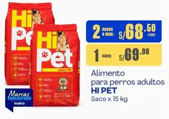 Makro Alimento para perros adultos HI PET Saco x 15 kg oferta