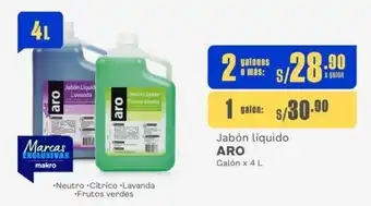 Makro Jabón líquido ARO Galón x 4 L oferta