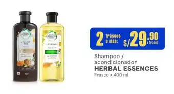 Makro Shampoo / acondicionador HERBAL ESSENCES Frasco x 400 ml 2 frascos o mas: oferta