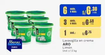 Makro Lavavajilla en crema ARO Limón Und. x 1.2 kg oferta