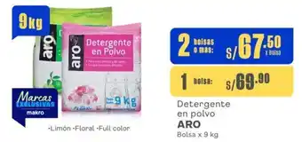 Makro Detergente en polvo ARO Bolsa x 9 kg 2 bolsas o más: oferta