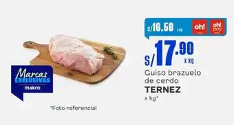 Makro Guiso brazuelo de cerdo TERNEZ x kg oferta