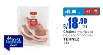 Makro Chuleta mariposa de cerdo con piel TERNEZ x kg oferta
