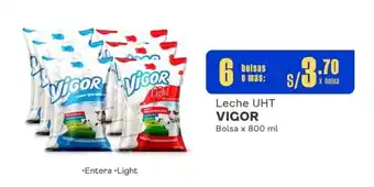 Makro Leche UHT VIGOR Bolsa x 800 ml oferta
