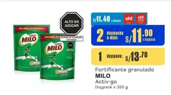 Makro Fortificante granulado MILO Activ-go Doypack x 350 g oferta