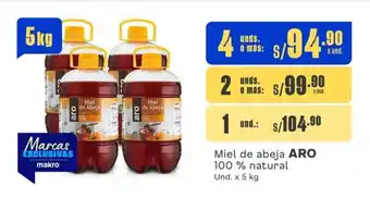 Makro Miel de abeja ARO 100% natural Und. x 5 kg oferta
