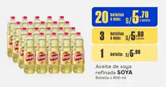 Makro Aceite de soya refinada SOYA Botella x 900 ml oferta