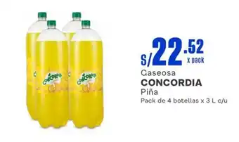 Makro Gaseosa CONCORDIA Piña Pack de 4 botellas x 3 L c/u oferta