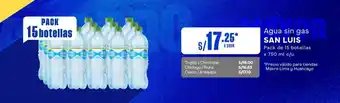 Makro Agua sin gas SAN LUIS Pack de 15 botellas x 750 ml c/u oferta